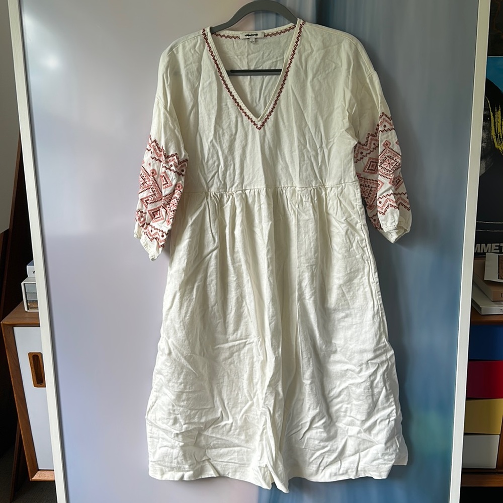Madewell Midi Dress Embroidered